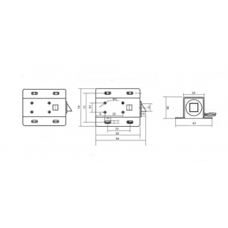 ZAMEK ELEKTROMAGNETYCZNY ELEKTROZACZEP DT-03 Z UCHWYTEM